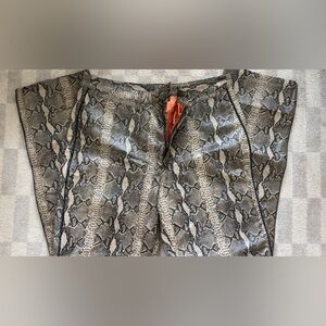 Harley-Davidson Snake Print Leather Pants with Black and Tan Accents